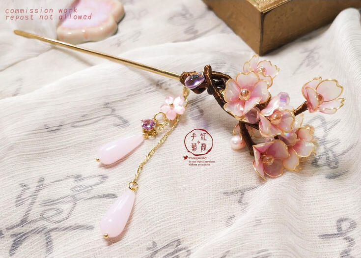cherry blossom hair pin