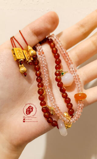 red agate and strawberry quartz